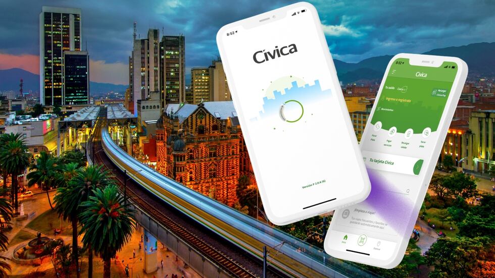 Aplicación Cívica del Metro de Medellín para pagar viajes mediante código QR y usar el sistema de transporte público