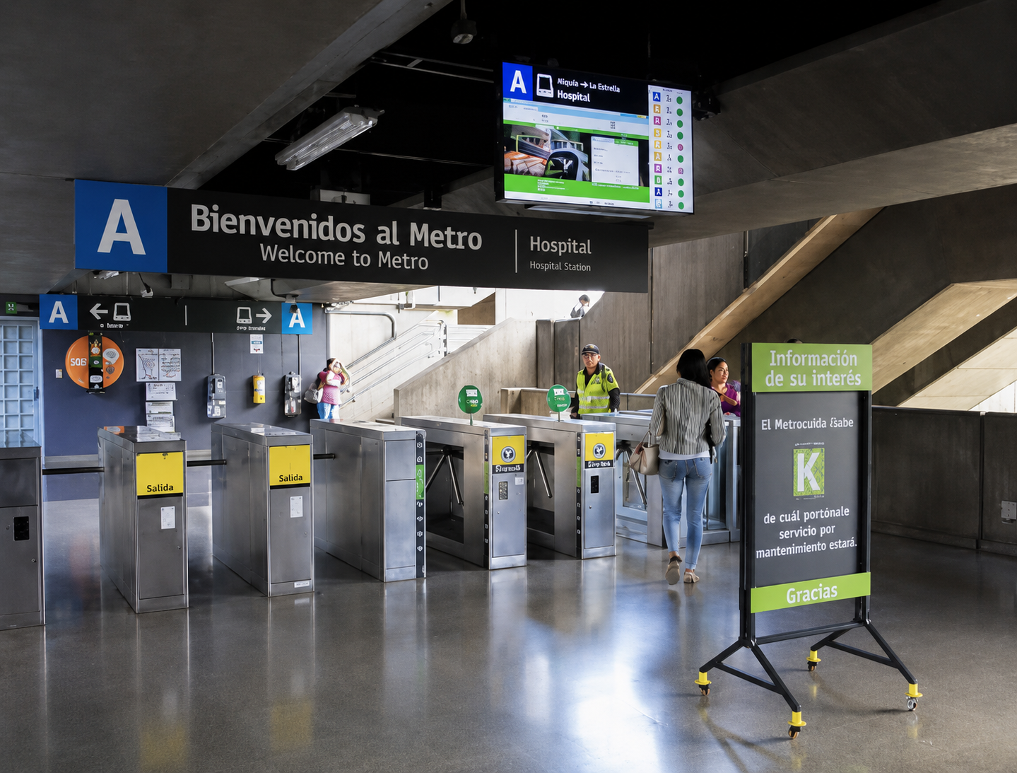 Estación Hospital del Metro de Medellín ubicada cerca de Nook Cool Living